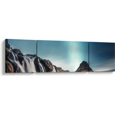 Obraz vodopádů, třídílný 170x50 cm