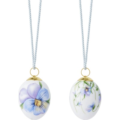 Royal Copenhagen Porcelánové mini velikonoční ozdoby 2026 Heartsease – set 2 ks, bílá barva, porcelán – Hledejceny.cz