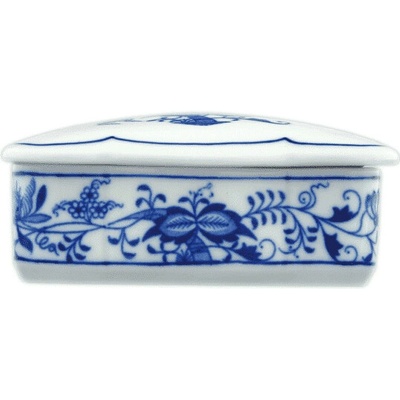 Crystal Bohemia Cibulák Dóza na cigarety 11,5 cm – originál cibuľový porcelán 1. akosť