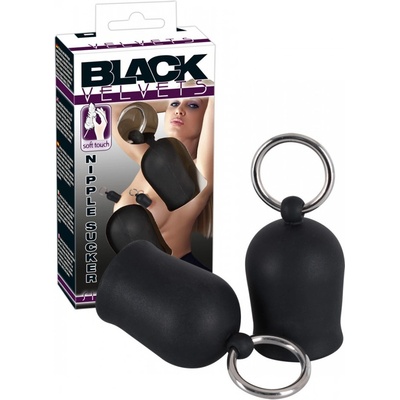 You2Toys Přísavky na bradavky s kovovými kroužky Black Velvets