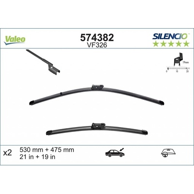 Valeo Silencio Flat Blade set 530+475 mm VA 574382