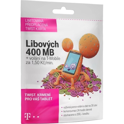 PŘEDPLACENÁ T-MOBILE TWIST SIM KARTA - 400 MB - TARIF S NÁMI