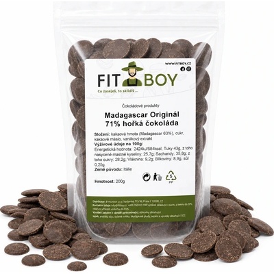 FITBOY Madagascar Originál 71% horká čokoláda 200g