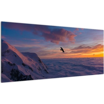 Obraz při západu slunce, Mt. Blanc, jednodílný 100x40 cm