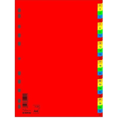 Registrová kniha DONAU A/4, plastová, 1–31, farebná, 7736095PL-99