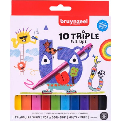 bruynzeel 60123010 trojhranné fixy sada 10 barev