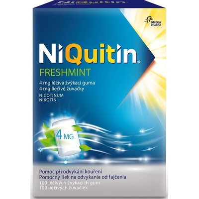 NiQuitin Freshmint 4 mg liečivé žuvačky gum.med. 100 x 4 mg