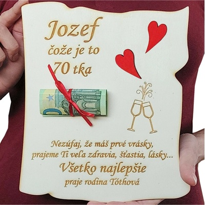 Cože je to 70-tka dřevěná tabulka 20x24,5cm