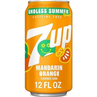 7 Up USA Summer Edition limonáda bez kofeinu s příchutí mandarinka a pomeranč 355 ml