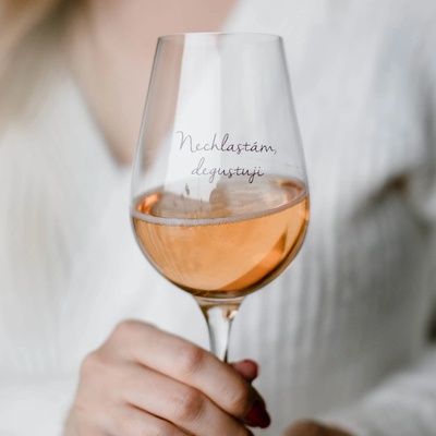 Bella Rose Sklenice na víno Nechlastám degustuji čirá barva sklo 350 ml