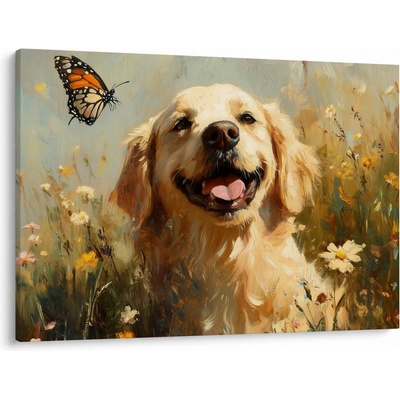 Obraz - Šťastný psík, jednodílný 100x70 cm – Hledejceny.cz