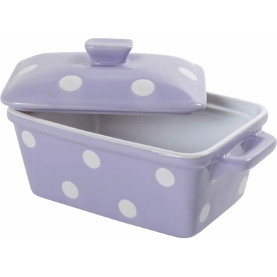 Isabelle Rose Keramická maselnička lila s bodkami 16,5 cm