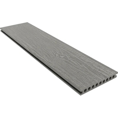 Terasová doska WPC Safari Light Grey 2000x161x21 mm plný odľahčený profil