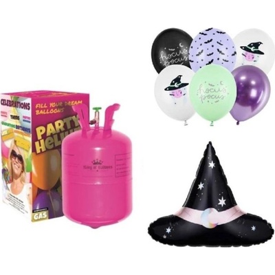 KINGOFBAL Helium a sada balónků mix čarodějnice Halloween