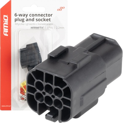 Sada elektrických konektorov vodotesných 6 PIN 2,2 mm AMiO-04349