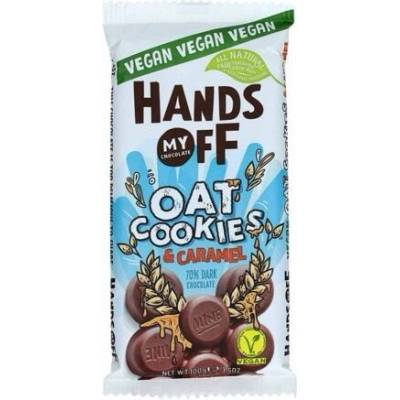 Hands Off My Chocolate hořká čokoláda s kousky ovesných sušenek a karamelu 100 g