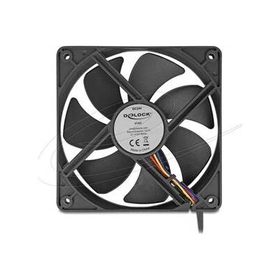 Delock Axial Fan 24 V DC 120 x 120 x 25 mm Black 67303