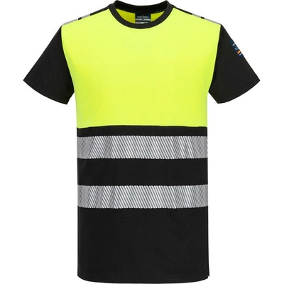 Portwest tričko FR775 PW3 Modaflame Knit HVO Class 1 FR krátký rukáv Žlutá/černá 2XL