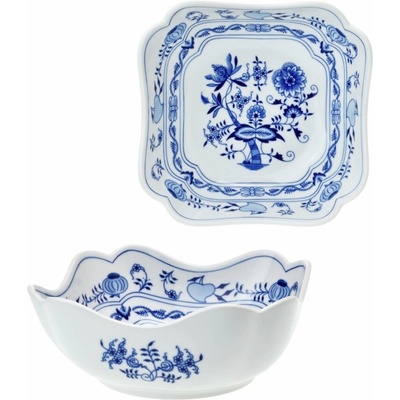 Český porcelán Dubí Mísa salátová čtyřhranná vysoká cibulák 18 cm