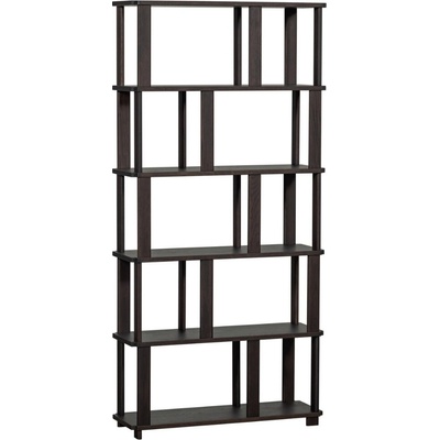 WOOOD Tmavě hnědý dubový regál Riss 186 x 90 cm