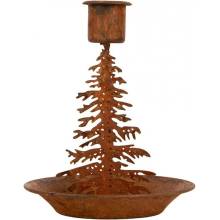 Rezavý rustikální svícen na úzkou svíčku stromek Tree Rust - Ø 11*13 cm - Clayre & Eef