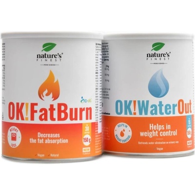 Natures Finest Nutrisslim OK! fat burn 150 g + OK! water out 150 g hubnoucí set
