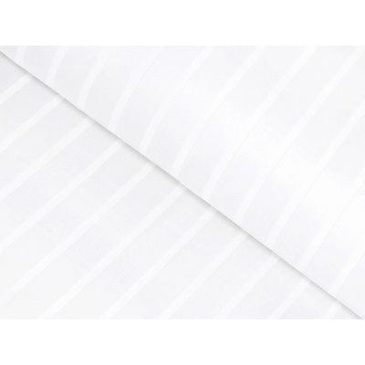 Damašek - proužky 24/6 mm - bílá - metráž šířka 285 cm