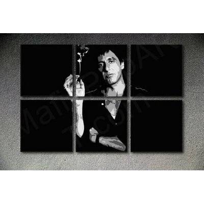 Ručne maľovaný POP Art obraz SCARFACE-AL PACINO 6 dielny XXL Akcia al8