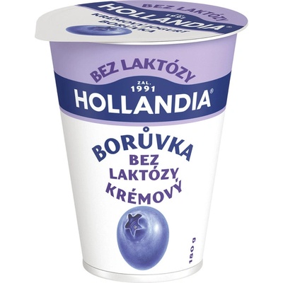 Hollandia Bez laktózy Krémový jogurt borůvka 180 g