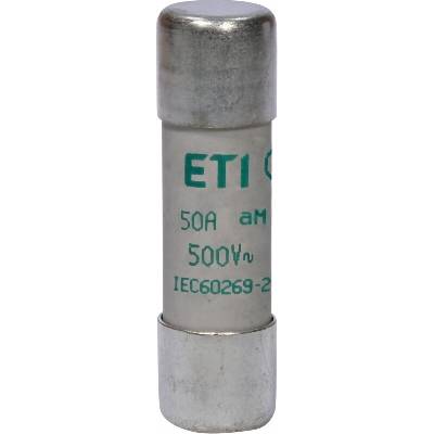 ETI Elektroelement, D.O.O. ETI CH14 aM 50A/500V Válcová pojistková vložka, velikost CH14, charakteristika aM, In = 50A, Icn = 120kA, Un = 500V AC, Pd=2,95W – Hledejceny.cz