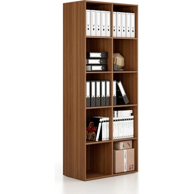 B2B Partner Regál FRAME, vysoký, 2 sloupce, 2162 x 872 x 450 mm, ořech 6120282