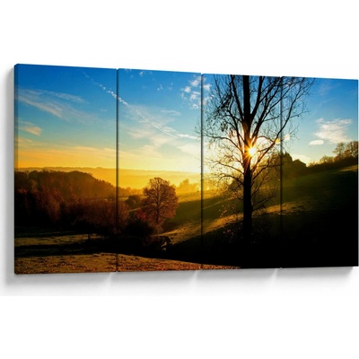 Obraz východu slnka, štvordielne 160x80 cm