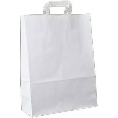 Papierová taška s plochým uchom 320x120x410 mm 250 ks/bal, biela KRPA ZT32014042002