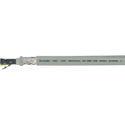 Helu H05VVC4V5-K (NYSLYCYÖ-JZ) 13073-1000 riadiaci kábel 4 G 0.75 mm² 1000m sivá