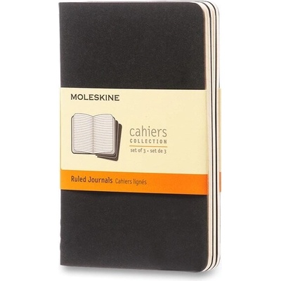 Moleskine Sešity Cahier S linkované 3 ks černý
