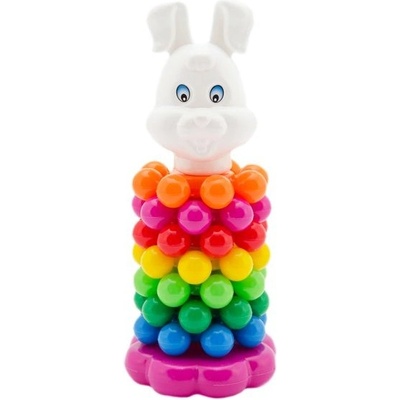 Teddies skládačka pyramida s kroužky plast 26 cm zajíc – Hledejceny.cz
