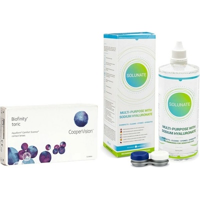 Cooper Vision Biofinity Toric 6 čoček + Solunate Multi-Purpose 400 ml s pouzdrem – Hledejceny.cz