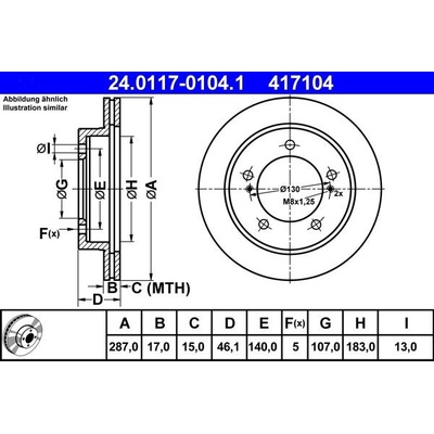 Brzdový kotúč ATE 24.0117-0104.1