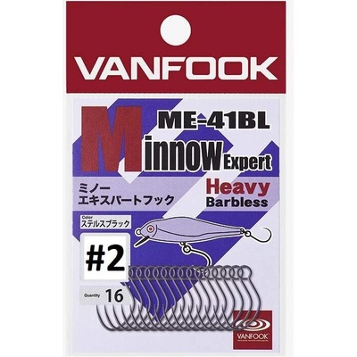 Vanfook na Woblery ME-41BL Minnow Experthook vel.2 16 ks