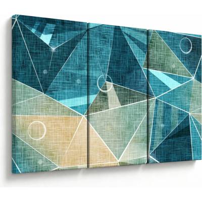 Obraz - Tyrkysová abstrakcia, trojdielne 120x80 cm