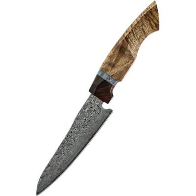 IZMAEL Damaškový kuchynský nôž Yunari Utility/Hnedá 12 cm