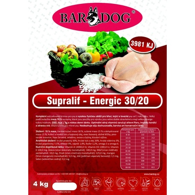 Bardog Supralif Energic 30/20 s vysokou fyzickou záťažou 4 kg