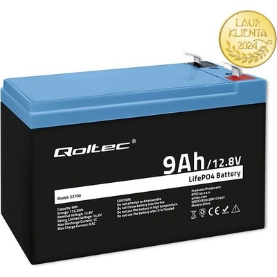 Qoltec 53700 LiFePO4 12,8 V 9 Ah 115,2 Wh BMS