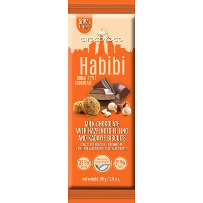 Selllot Mléčná s lískooříškovou náplní 40% a sušenkami Habibi 80 g