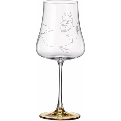 Crystal Bohemia BOHEMIA IDUNA AMBER BOTTOM POHÁR NA VÍNO 6 x 650 ml