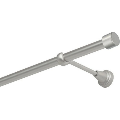 OK-GarnýžeCZ Garnýž kovová jednořadá 19mm Pullo satina 280 cm do stěny / na tunýlek - bez kroužků