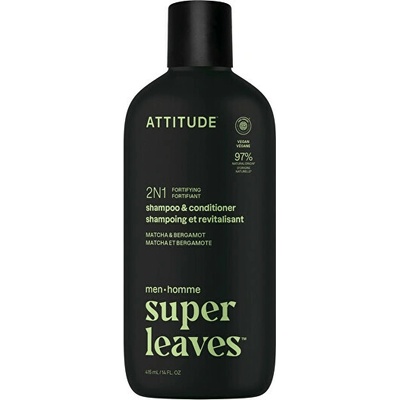 Attitude Pánský posilující šampon a kondicionér 2v1 Super Leaves Matcha & Bergamot 415 ml