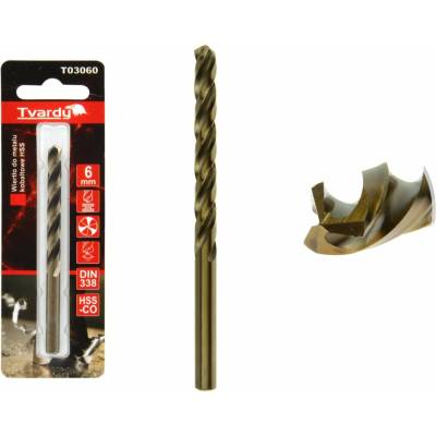 TVARDY HSS kobaltový vrták M35 3 drážky ostrý 6 mm