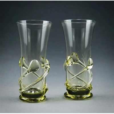 Krasglass studio historické pohárky zelené sklo 170 ml
