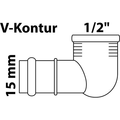 Kirchhoff RG úhel 90° 1 polotovar pouzdra 15 mm x 18,7 mm (1/2 vnitřní průměr)